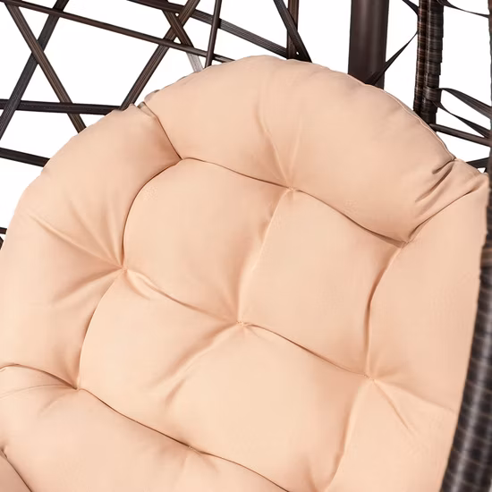 Cadeira de rede suspensa, cadeira de balanço de rede de corda tecida à mão para interior, exterior, casa, quarto, pátio, deck, jardim